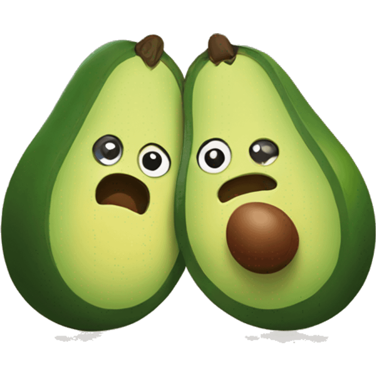 two avocados hugging emoji