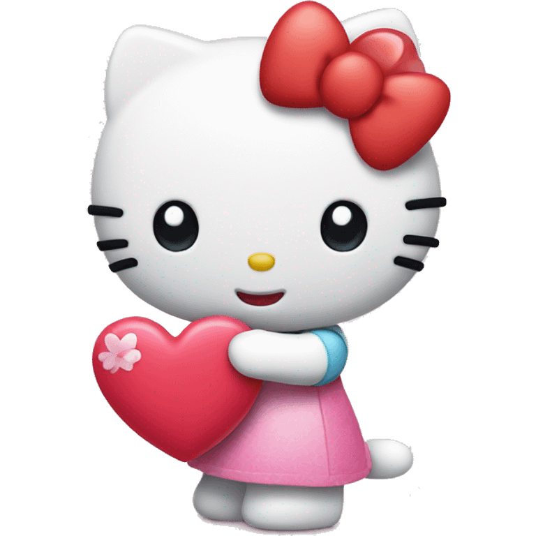 hello kitty holding heart  emoji