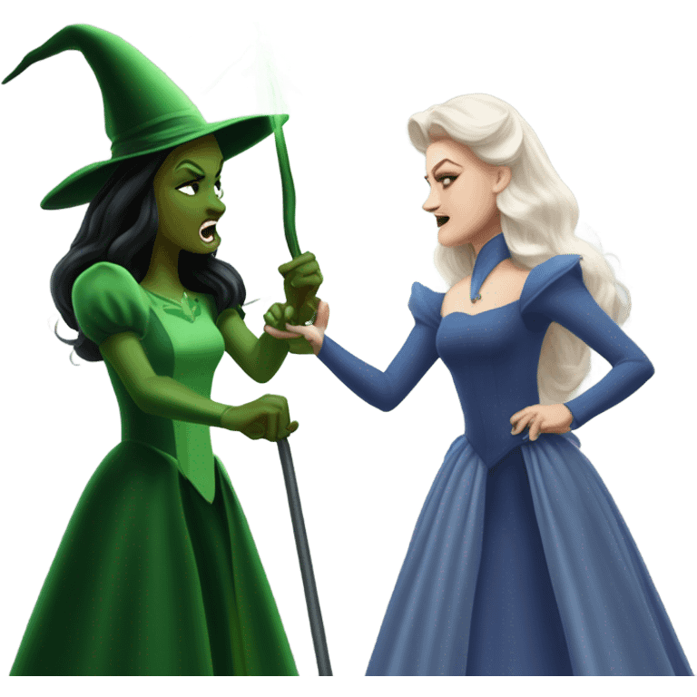 Glinda and elphba fighting the wizard  emoji