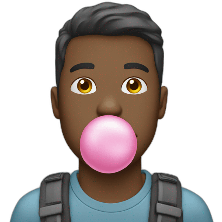 Personne faisant une Bulle de Chewing-gum emoji