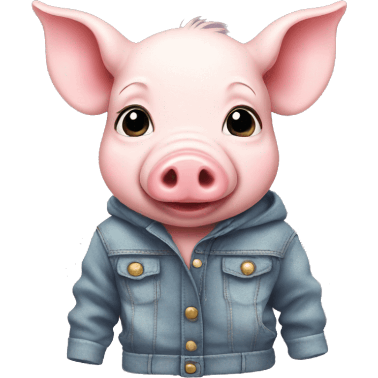 Baby pig with clothes emoji