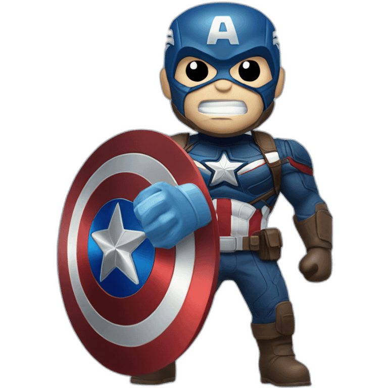 Captain America with mask playing video game emoji