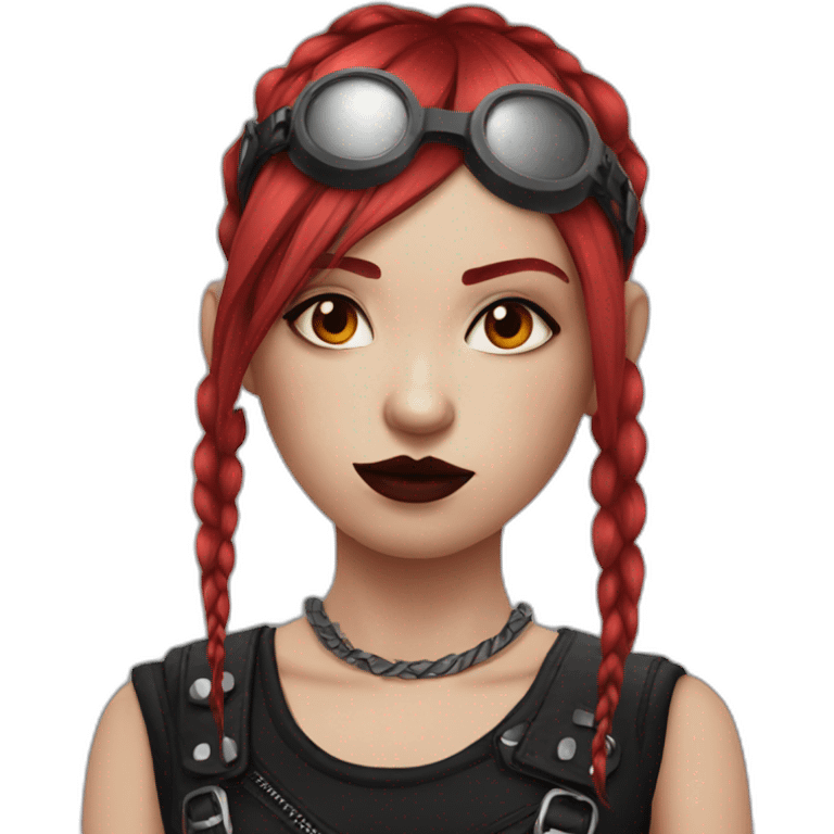 Punk gothic girl red hair emoji