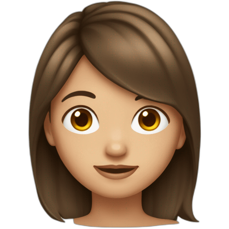 Fille au cheveux brune chatin fonceé emoji