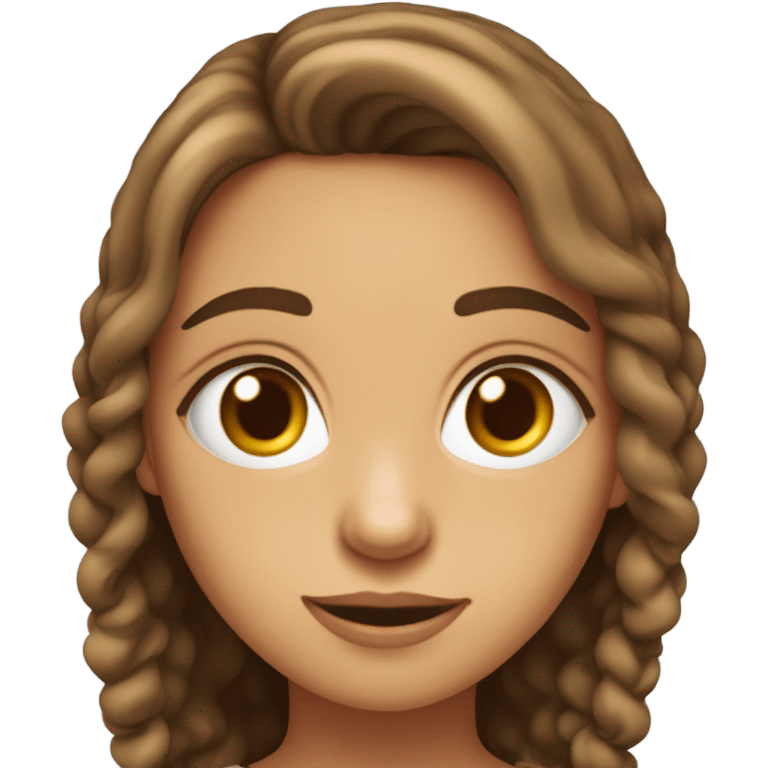 Menina de olhos castanhos, branca de cabelos cacheados  emoji