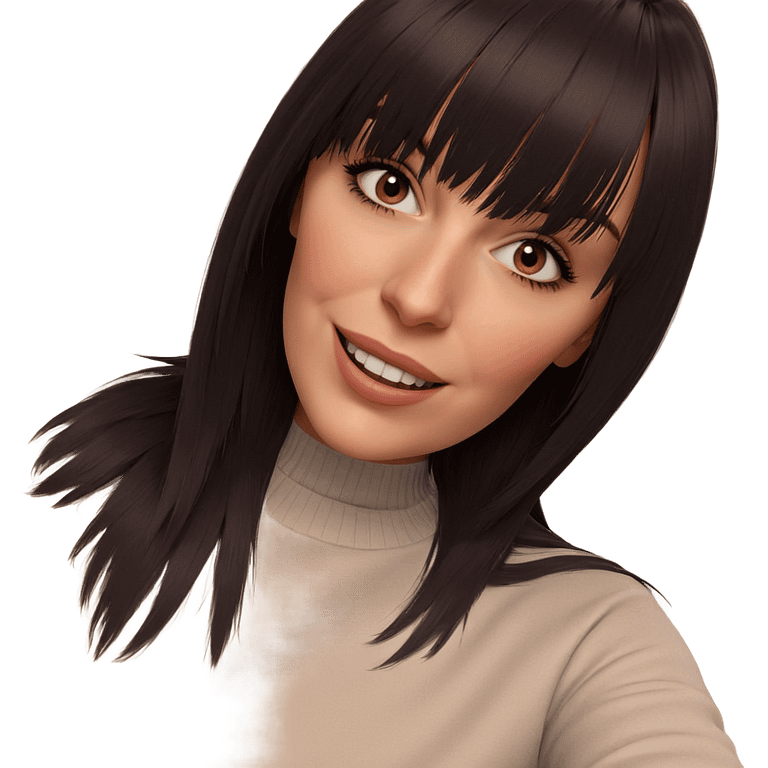 smiling girl in sweater emoji