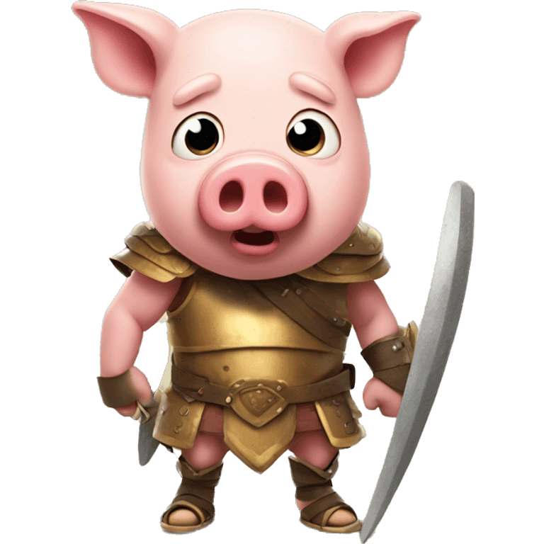 surprised pig gladiator emoji