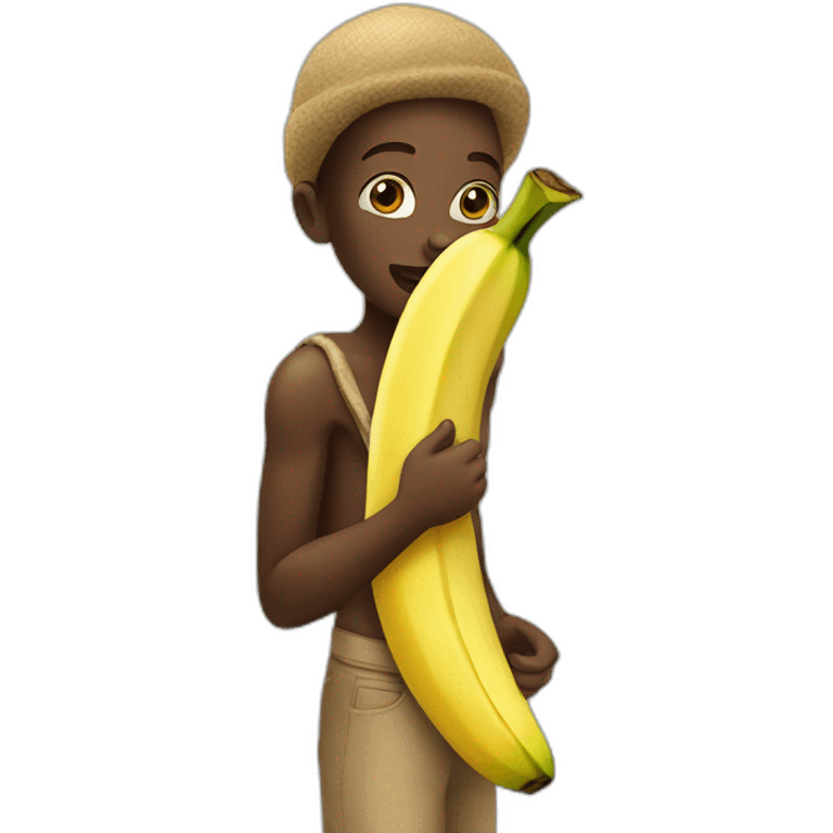 Africain qui mange une banane emoji