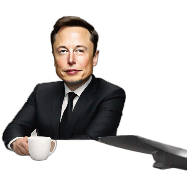 Elon musk qui pleure avec Emmanuel macron emoji