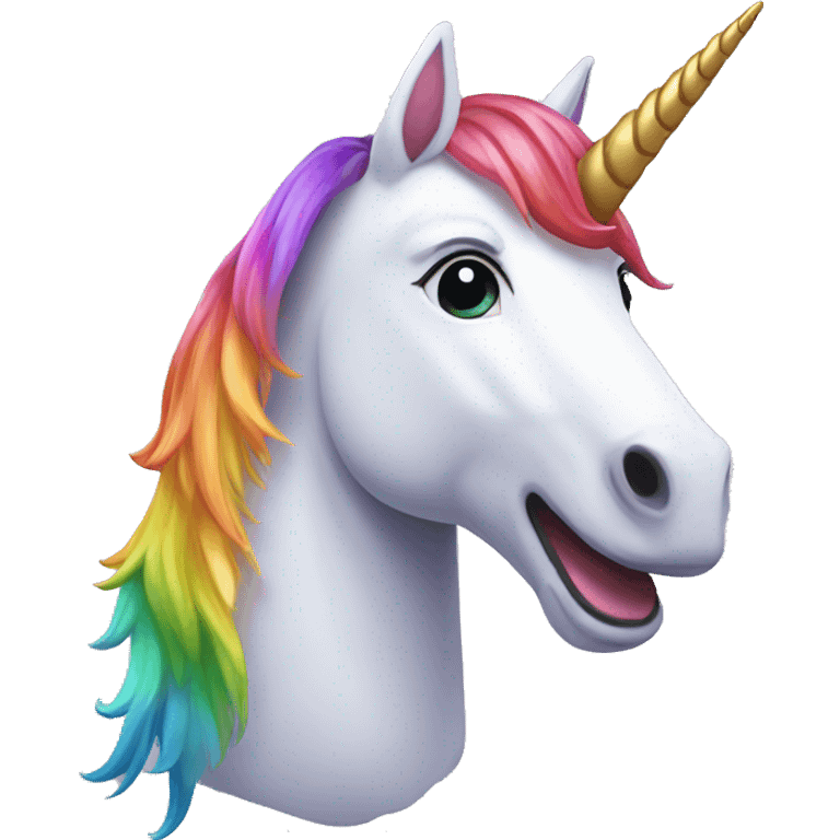 detailed 4K rainbow unicorn smiling emoji