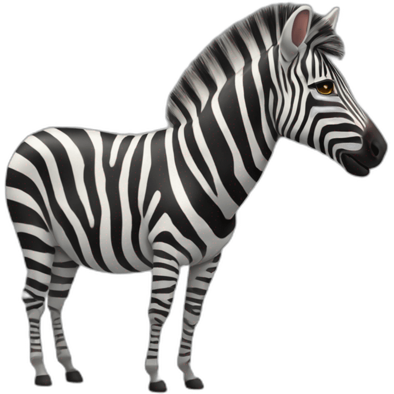 Zebra who’s stripe were blown off emoji