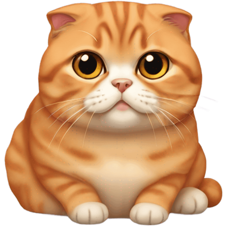 fat orange scottish fold cat emoji