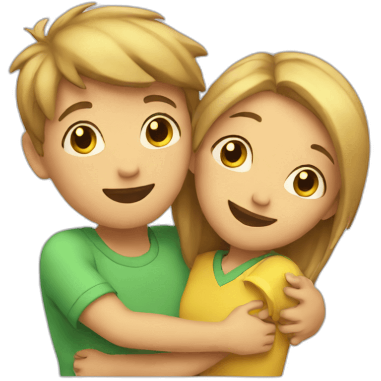 boy and girl hug emoji