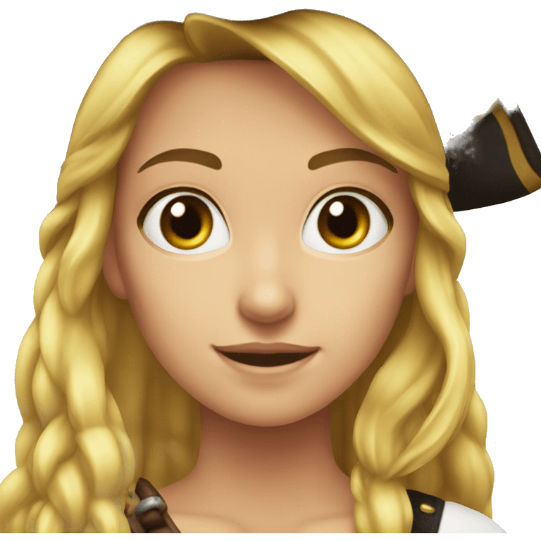 Female pirate long blond hair banbrown eyes ates  emoji