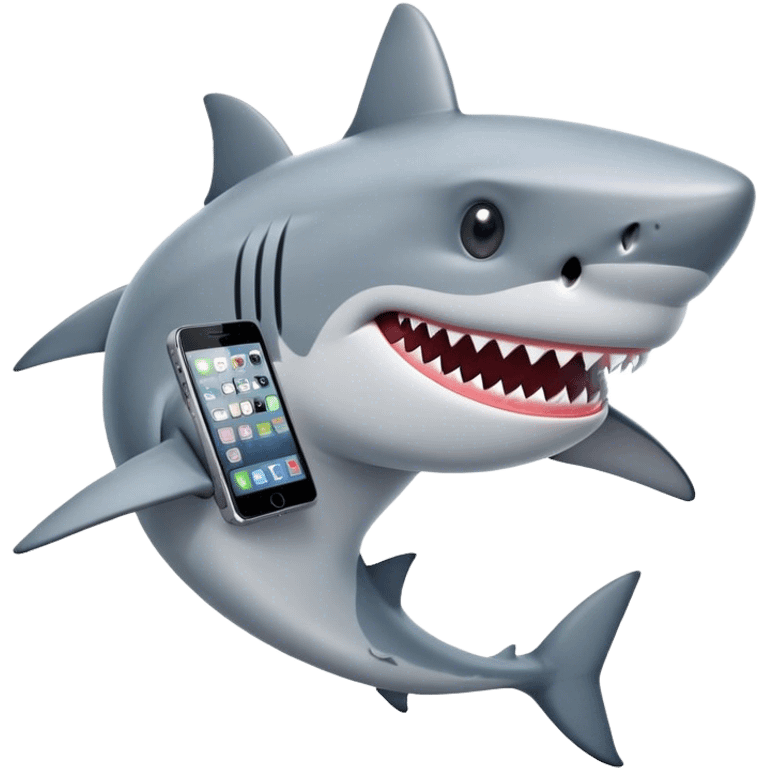 shark holding a phone emoji