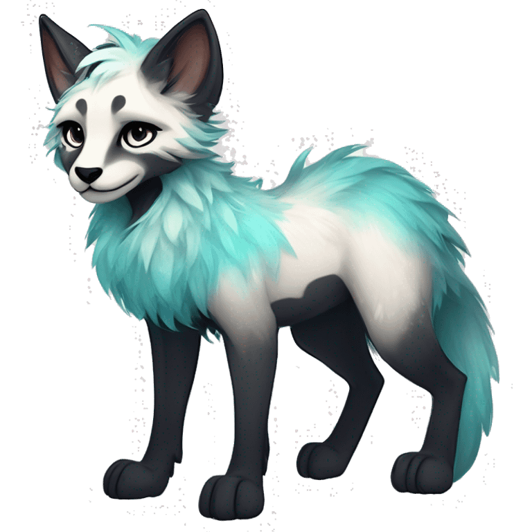 Cool cute Kawaii edgy fantasy animal sparkle fursona Fionbri by griffsnuff & LiLaiRa & Falvie full body emoji