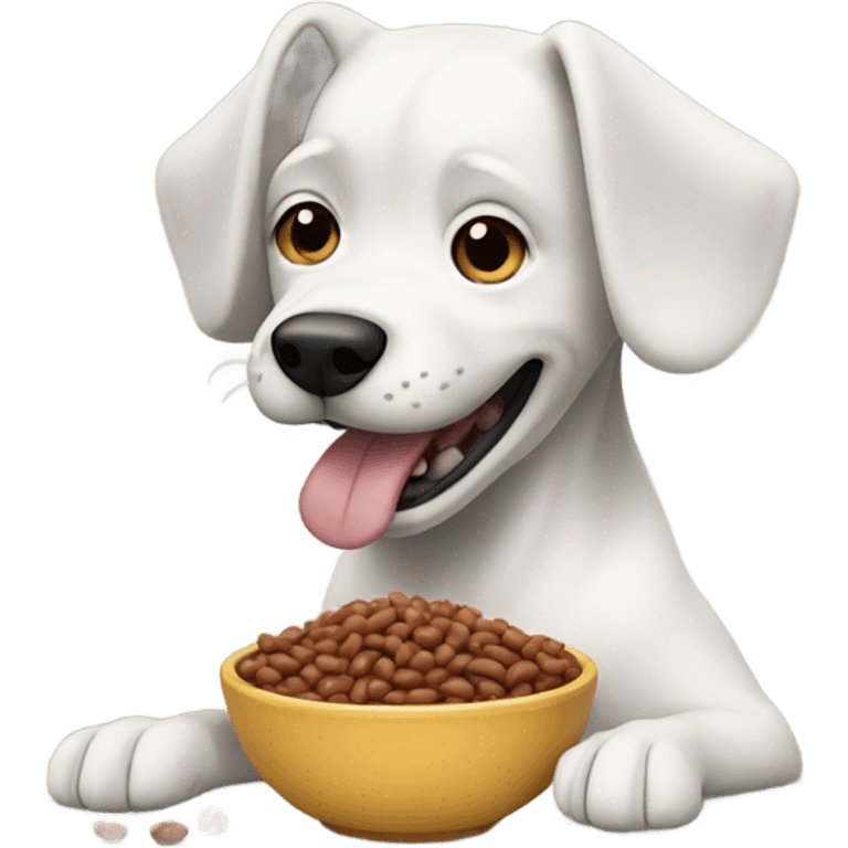 Dog eating beans emoji