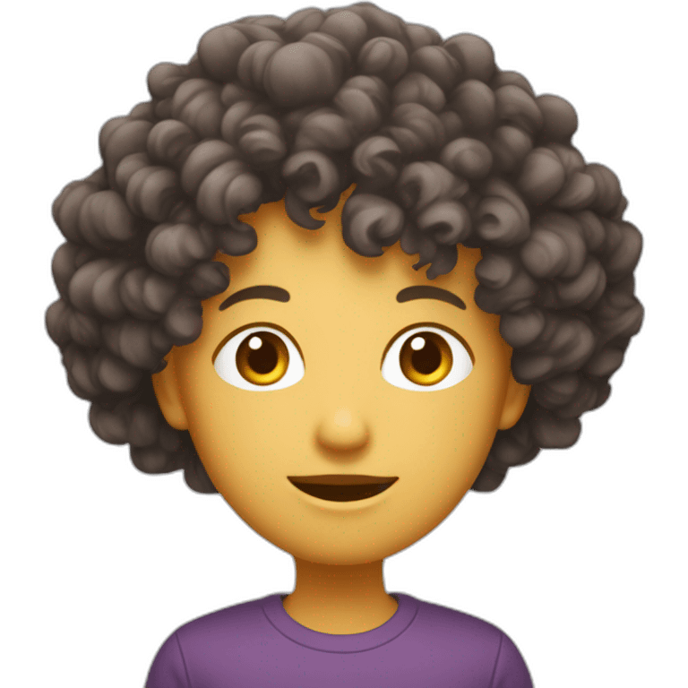 une meuf avec des cheveux bouclé emoji