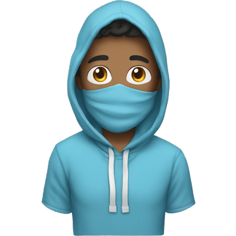 man in haki color bandana and light blue hoodie emoji