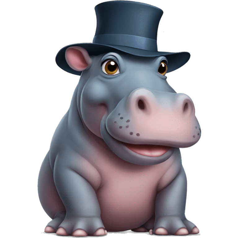 hippo wearing a hat emoji