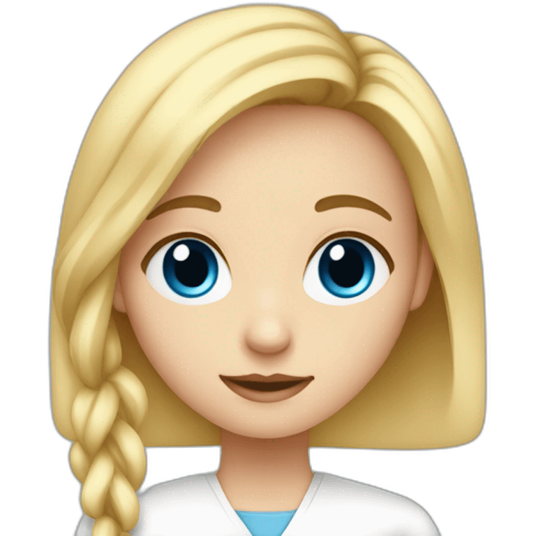 Blood test for Girl with blond hair and blue eye emoji