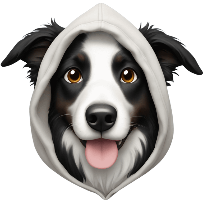 Border collie wearing a hoodie  emoji