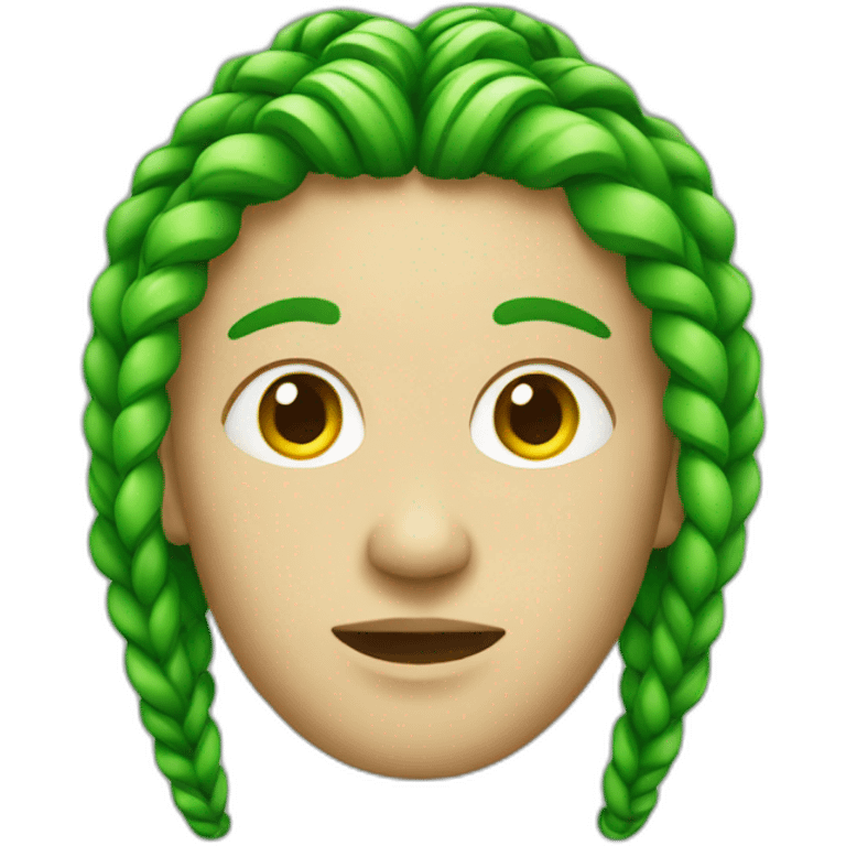 A head with green braids emoji