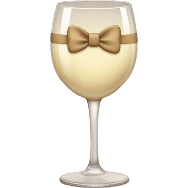 Beige asthetic wine Glas with a bow  emoji