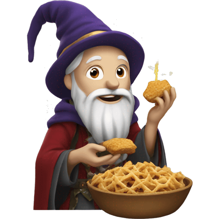 Wizard eating at Christmas  emoji