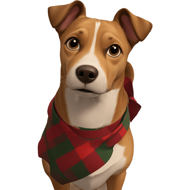 dog beside christmas gift box emoji