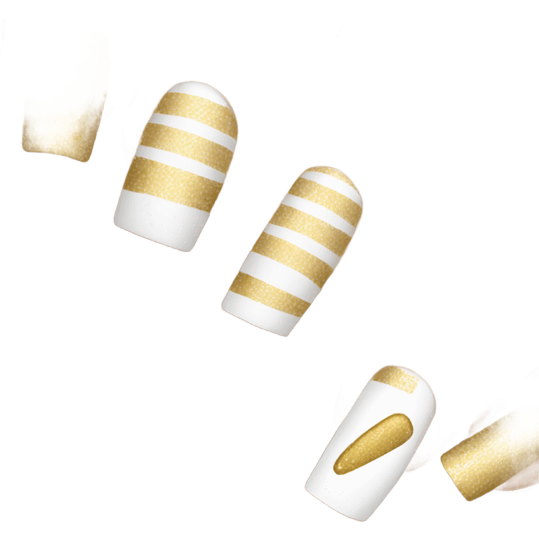 White and gold nails emoji