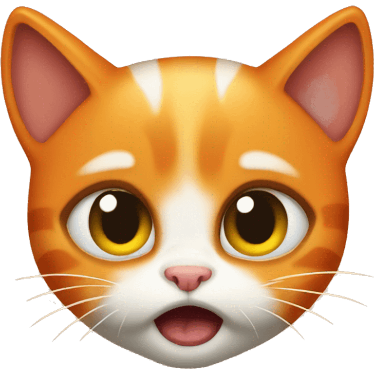 terrified crying orange kitten emoji