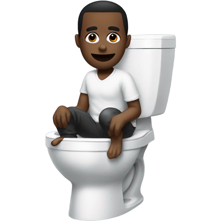 Diddy in a toilet playing a ps5 emoji