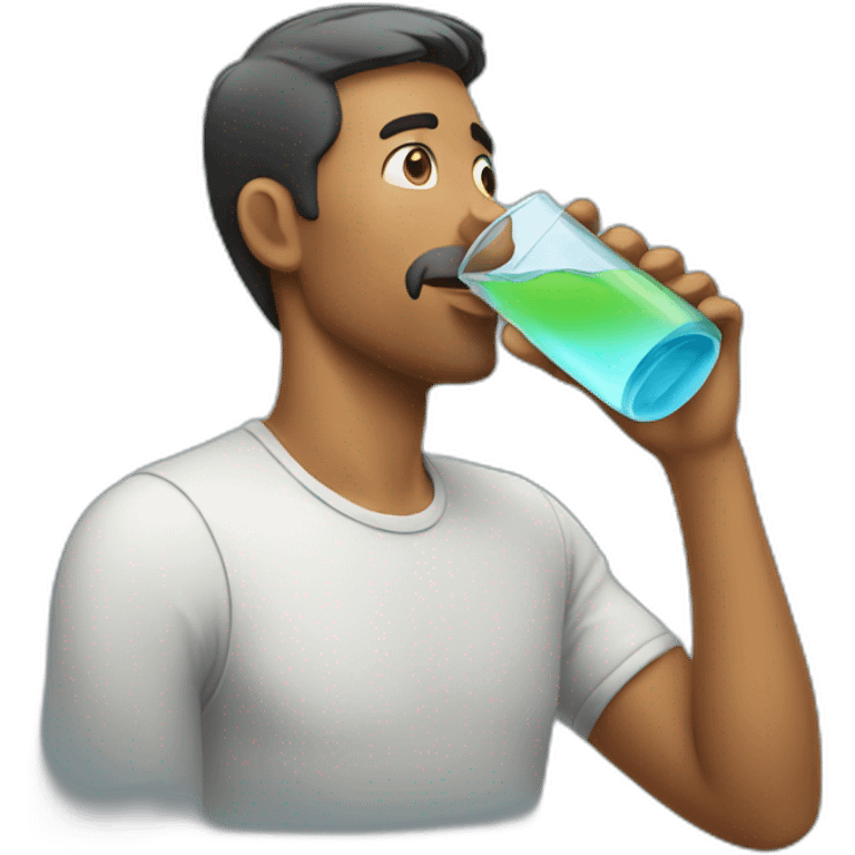 A man drinking water emoji