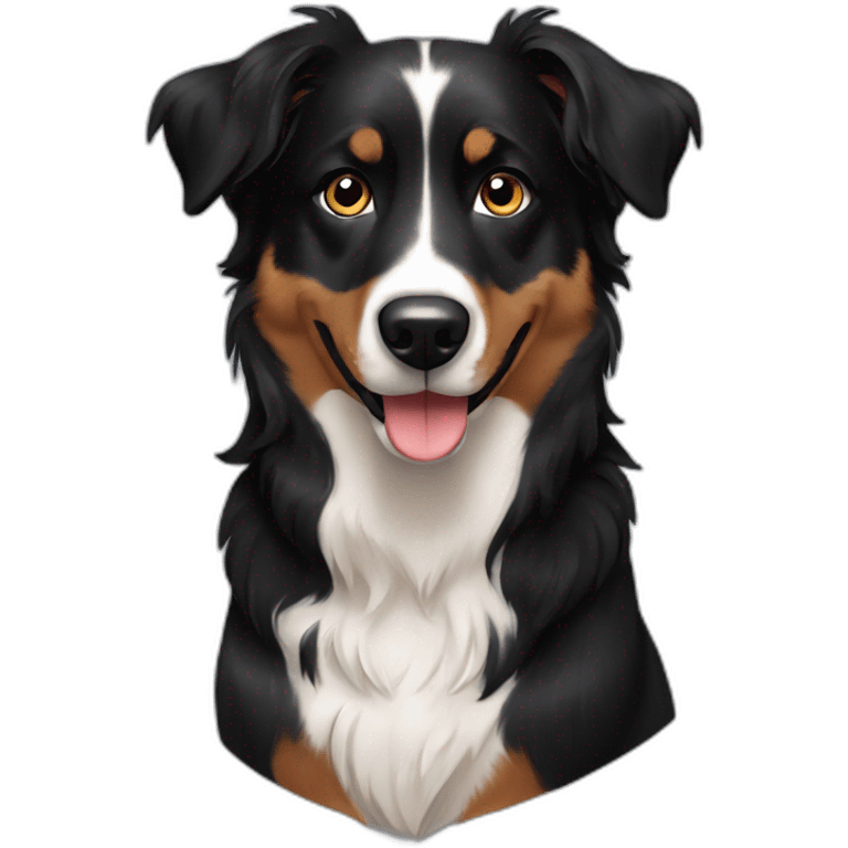 black dog mixed breed Australian Shepherd emoji