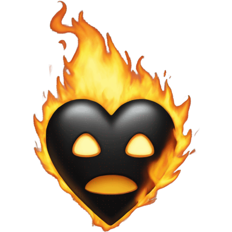 Black burning heart emoji