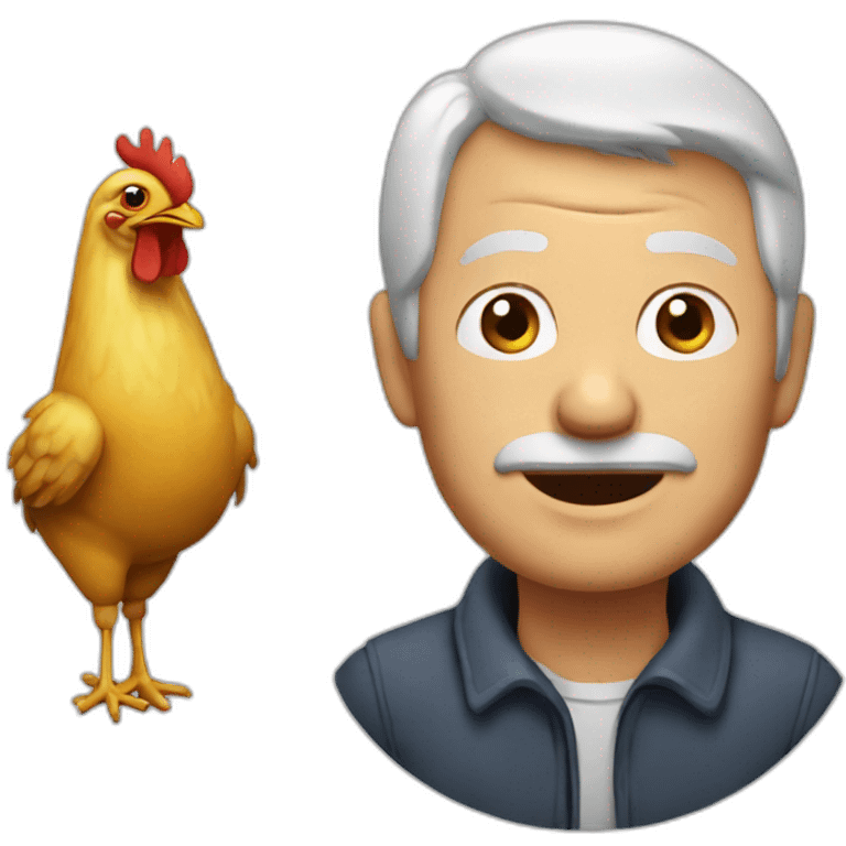 old man with chicken emoji