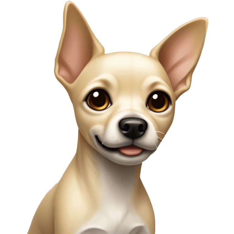 skinny little cream terrier dog pointy ear chihuahua  emoji