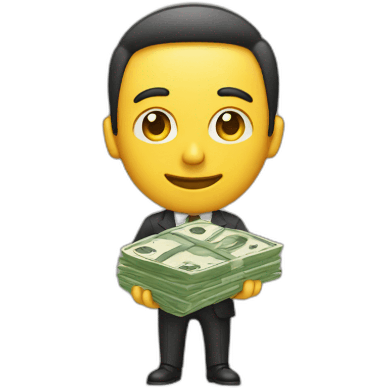 A man holding money board emoji