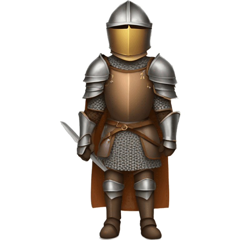 Medieval knight with brown armor emoji