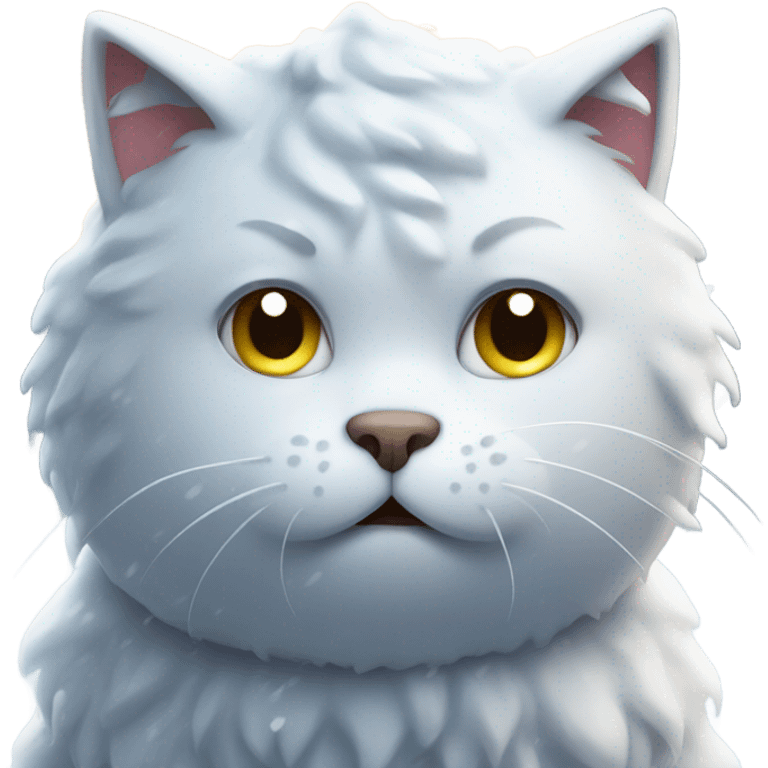 sad cat getting snowed on emoji