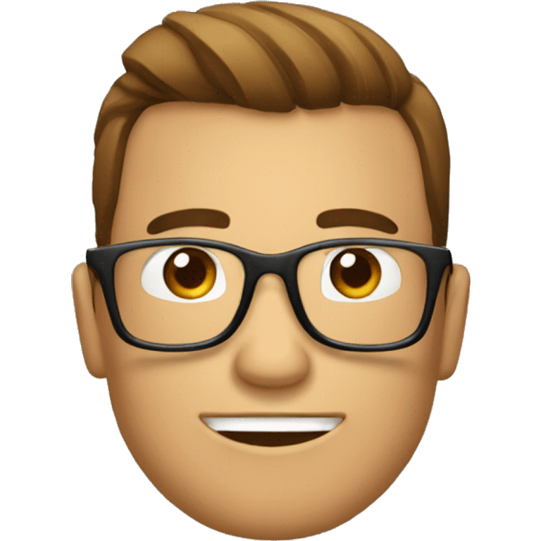 Hombre con poco cabello, con lentes,  tomando café  emoji