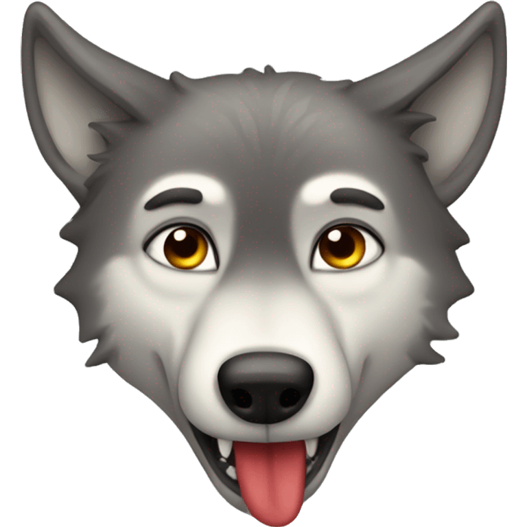 wolf having stomache emoji