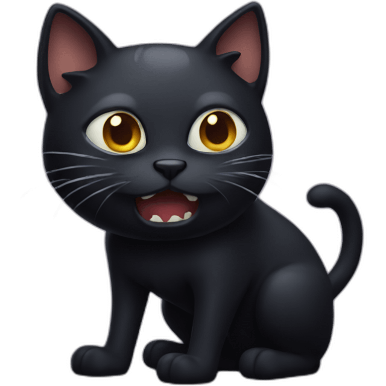 scary spooky black cat emoji