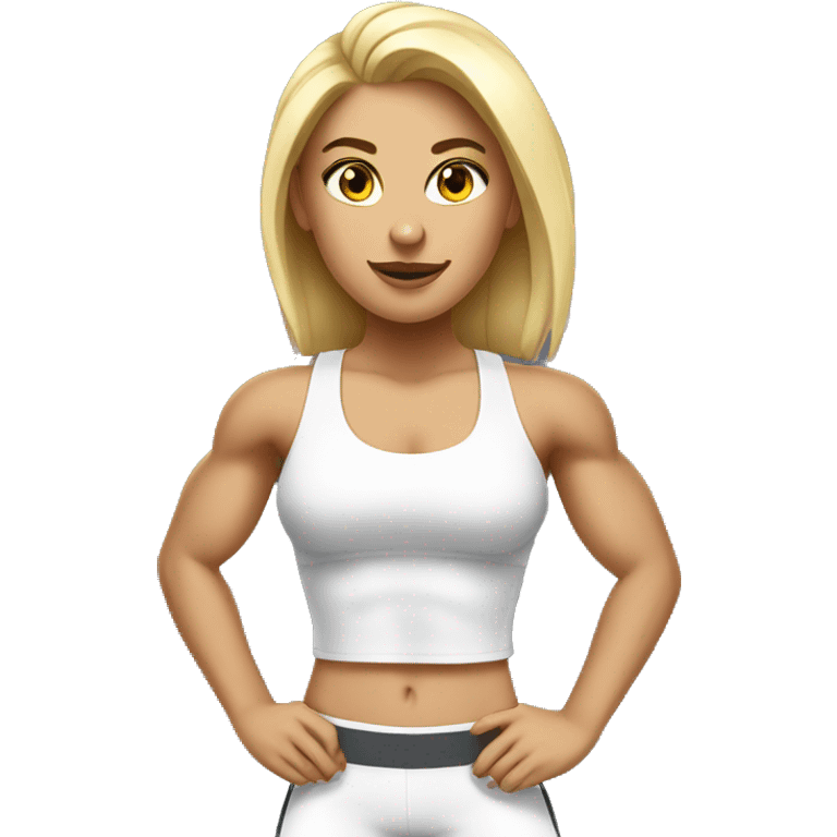 white muscular gym girl emoji