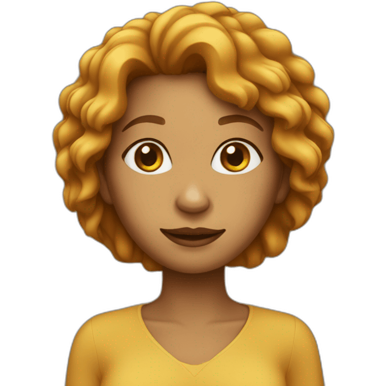 Woman dressed in lion emoji