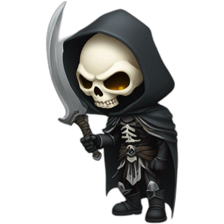 reaper skull RAID in the style of chibi character emoji