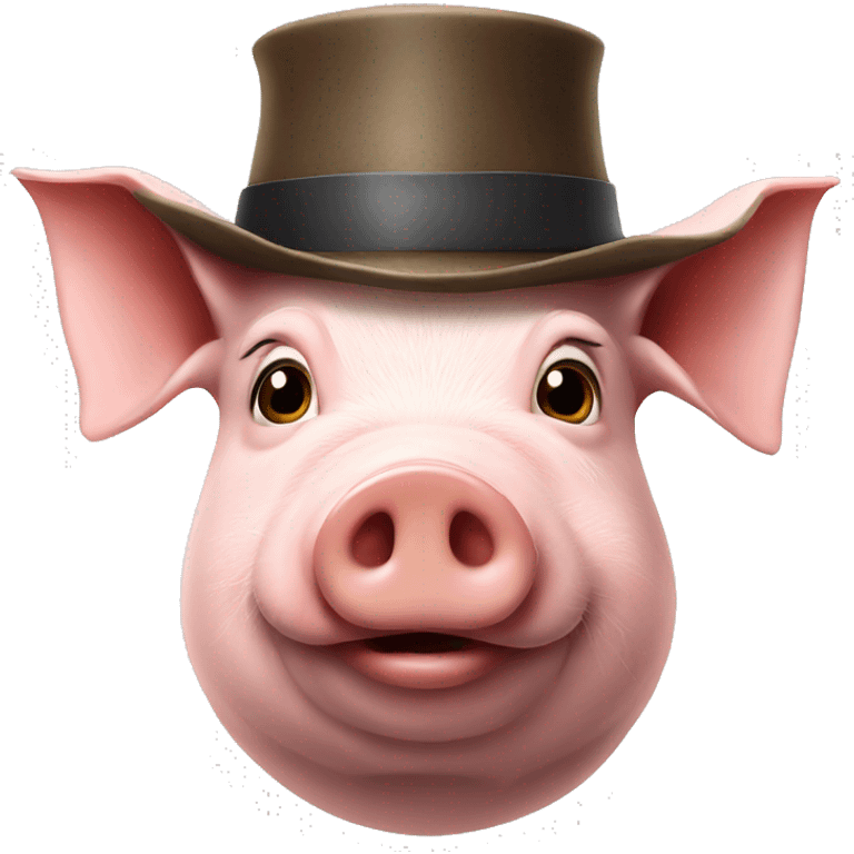 Pig wearing a Hat emoji