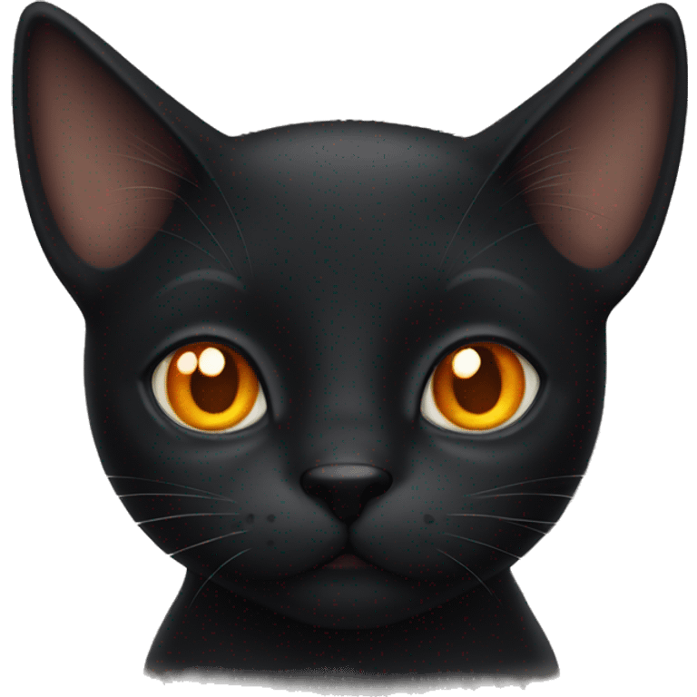 Black cat with orange ish eyes emoji