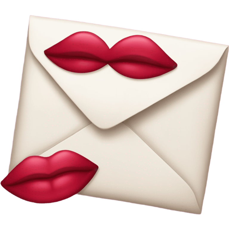 Pink love letter with a lipstick kiss  emoji